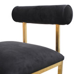 Merredin Lawson Dining Chair In Black Velvet - Brushed Gold Base