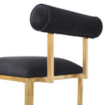 Merredin Lawson Dining Chair In Black Velvet - Brushed Gold Base