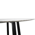 Rutherglen Round Marble Dining Table - Black Base