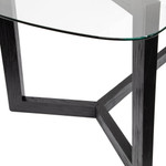 Singleton Dining Table - Glass Top with Black Base