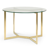 Araluen Round Glass Dining Table - Gold Base