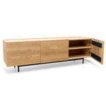 Kettering Entertainment TV Unit - Natural with Black Legs