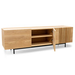 Kettering Entertainment TV Unit - Natural with Black Legs