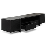 Stockton Lowline Entertainment TV Unit - Black Oak - Timber Legs