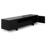 Stockton Lowline Entertainment TV Unit - Black Oak - Timber Legs