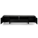 Stockton Lowline Entertainment TV Unit - Black Oak - Timber Legs