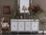 Laura Mirrored Sideboard Antiqued Ribbed