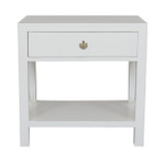 Bella Crossed White Bedside/Side Table