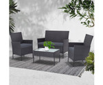 Bexley 4pc Wicker Set Chair Table