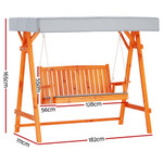 Caddens Wooden Swing Bench Canopy