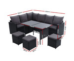 Fairlight Dining Set Sofa 9 Seater Storage