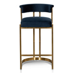 Prairiewood Indigo Velvet Bar Stool Gold Base