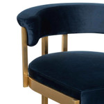 Prairiewood Indigo Velvet Bar Stool Gold Base