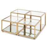 x4 Set Putney 100cm Glass Coffee Table