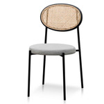 Richmond Grey Fabric Rattan Dining Chair