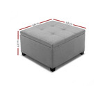 Keperra Storage Ottoman Foot Stool Chest - Light Grey