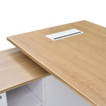 Vapour Modern Executive Office Desk with Left Storage Return - Natural