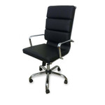 Soft Padded Black Boardroom Chair -  High Back