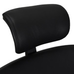Flax Ergonomic Leather Office Chair with Headrest - Black
