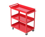 Geebung Tool Cart 3 Tier Parts Steel Trolley - Red