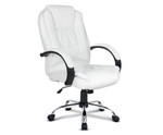 Executive White PU Leather Computer Chair for Offices