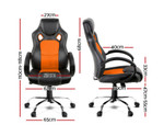 Racing Style Orange PU Leather Office Desk Chair