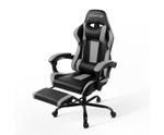Computer Seating Racer Black & Grey PU Leather Office Chair