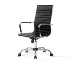 Eames Black PU Leather Replica Office Chair - High Back