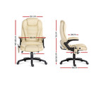 8 Point Beige PU Leather Executive Reclining Massage Chair
