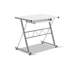 Artiss Corner Metal Pull Out White Table Desk