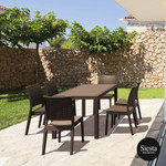 7 Piece Resin Rattan Dining Setting with Florida Chair