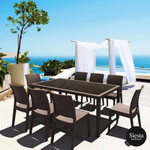 Tahiti 6 Seater Resin Rattan Dining Setting with Florida Chair