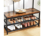 Mya Large Coat Rack Stand with Shoe Bench