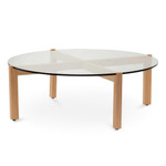 103cm Round Glass Top Coffee Table