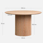 Natural 1.2m Round Wooden Dining Table