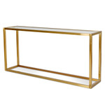 Steel Base Glass Console Table