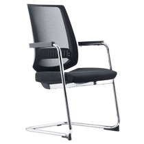 Evita Cantilever Fabric Back Modern Executive Visitor Chair - Black