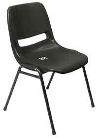 P100 Heavy Duty Polypropylene Stackable Chair - Black Poly