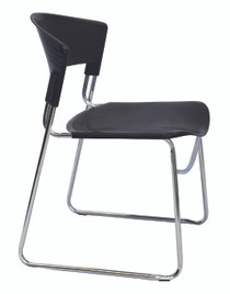 Zola PVC Sled Base Visitor/Lunchroom Chair - Black