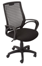 Medium Back Budget Operator Chair-Black PVC