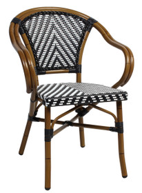 Amalfi Cafe / Restaurant Arm Chair - Black Amalfi Cafe / Restaurant Arm Chair - Black