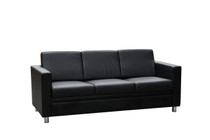 Marcus Modern Leather Lounge in Black - One / Two / Three Seater
