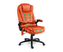 8 Point Amber PU Leather Executive Reclining Massage Chair