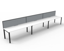 Deluxe Quick Infinity 3 Person Single Sided Workstations with Screens - Profile Leg