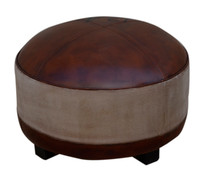 James Vintage Leather Ottoman