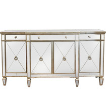 Laura Mirrored Sideboard Antiqued Ribbed