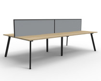 Fluid 4 Person Double Sided Workstation With Screen