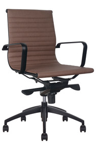 Haley Medium Back Tan PU Leather Executive Chair