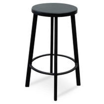 Henry 65cm Bar Stool With Black Timber (Set of 2)