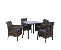 Llandilo Grey 5PC Dining Set Chairs Table